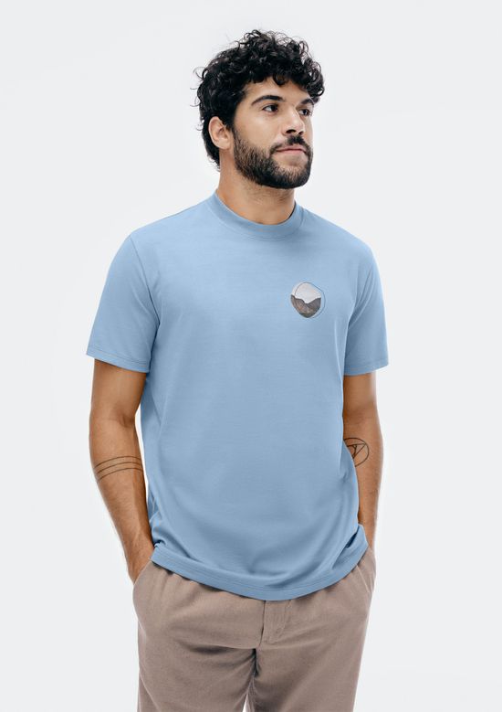 Foto do produto: Camiseta Masculina Comfort Super Cotton Com Estampa - Azul