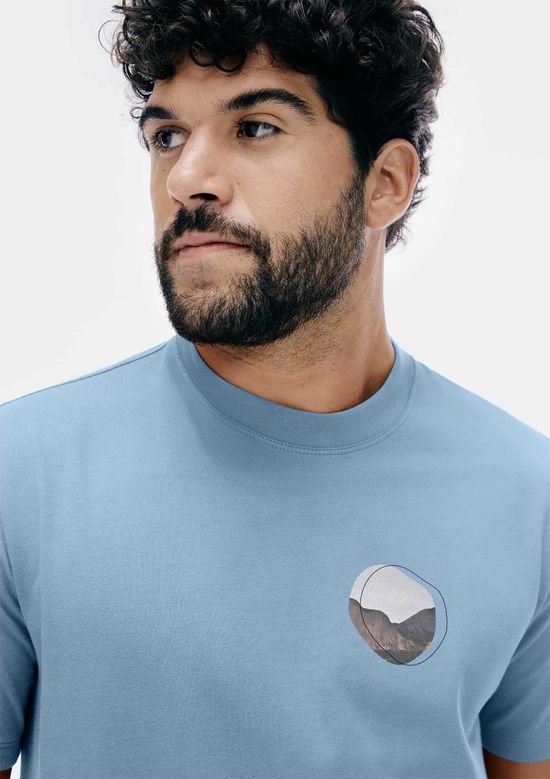 Foto do produto: Camiseta Masculina Comfort Super Cotton Com Estampa - Azul