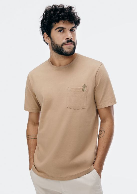 Foto do produto: Camiseta Masculina Comfort Super Cotton Com Estampa - Bege