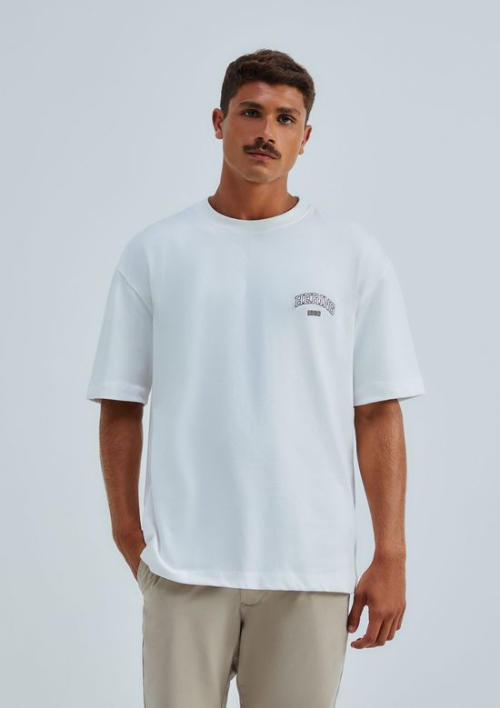 Foto do produto: Camiseta Masculina Relaxed Manga Curta Com Bordado - Off white