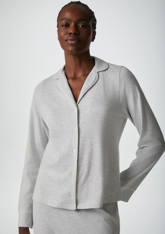 Foto do produto: Pijama Longo Feminino Com Botões - Cinza