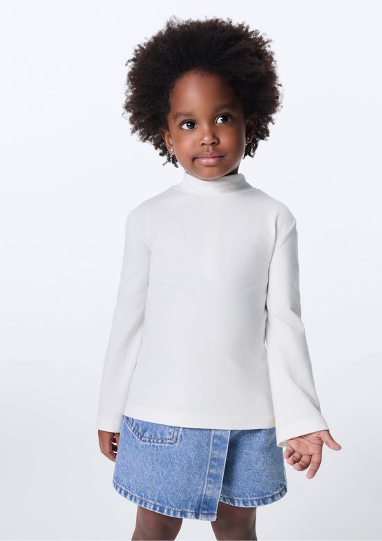 Foto do produto: Blusa Infantil Menina Toddler Gola Alta - Off white