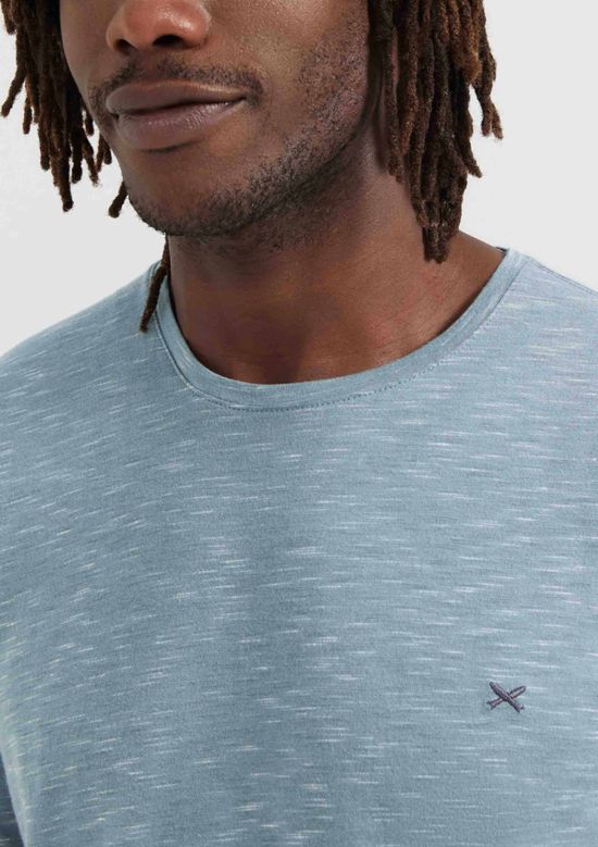 Foto do produto: Camiseta Básica Masculina Regular Em Malha Jet Com Bordado - Azul