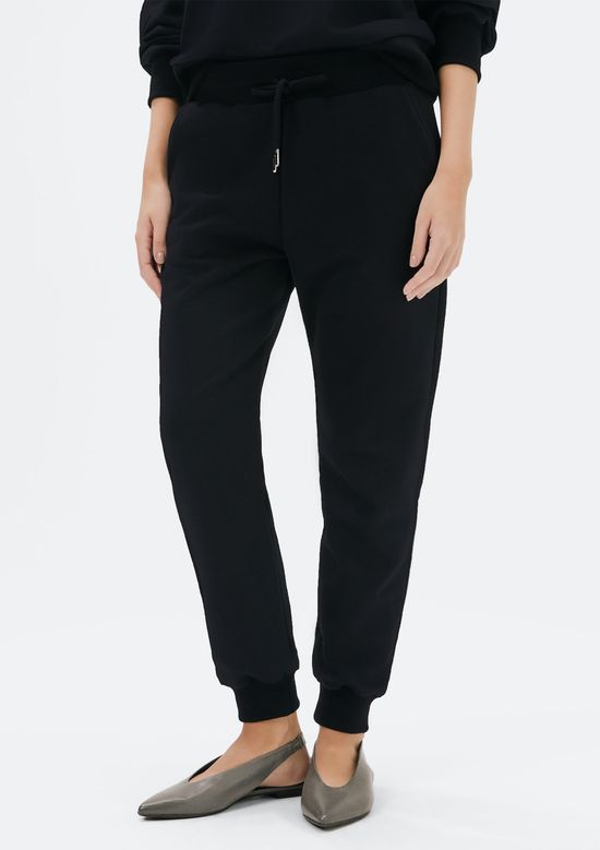 Foto do produto: Calça Básica Feminina Jogger Em Moletom Peluciado - Preto