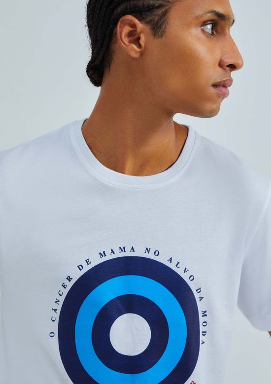 Foto do produto: Camiseta Unissex Manga Curta Câncer De Mama - Branco