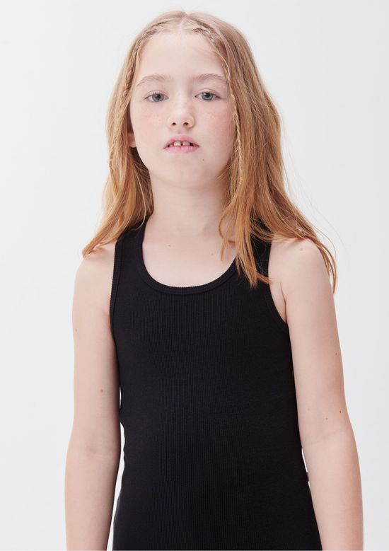 Foto do produto: Regata Básica Infantil Menina Em Ribana - Preto