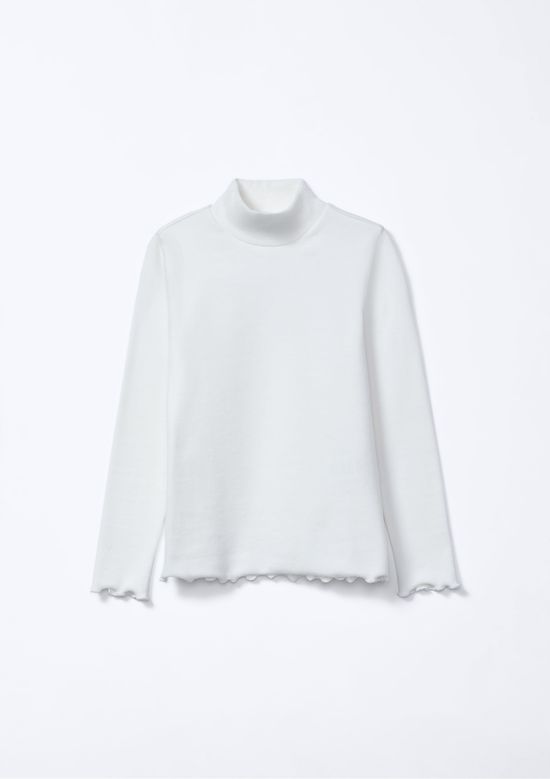 Foto do produto: Blusa Básica Infantil Menina Manga Longa Com Gola Alta - Off white