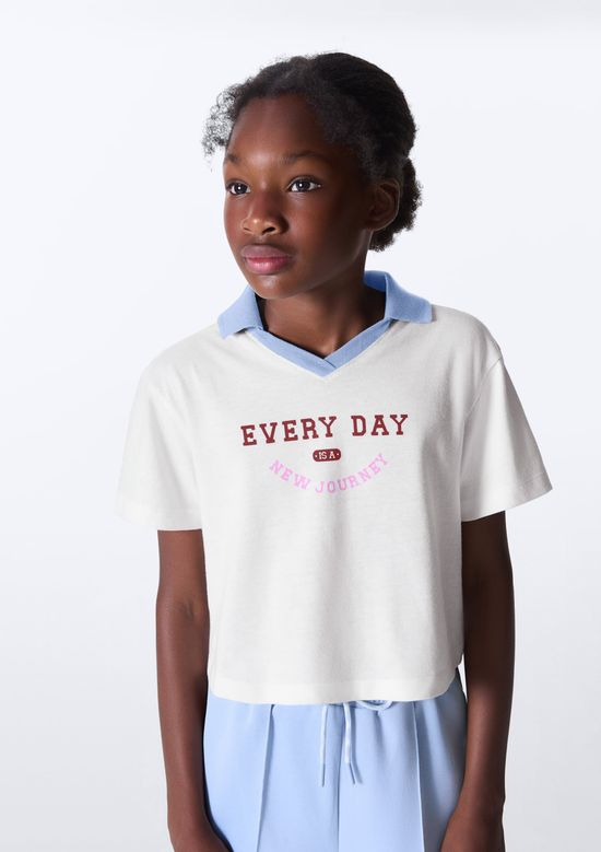 Foto do produto: Blusa Polo Infantil Menina Box Estampada - Off white