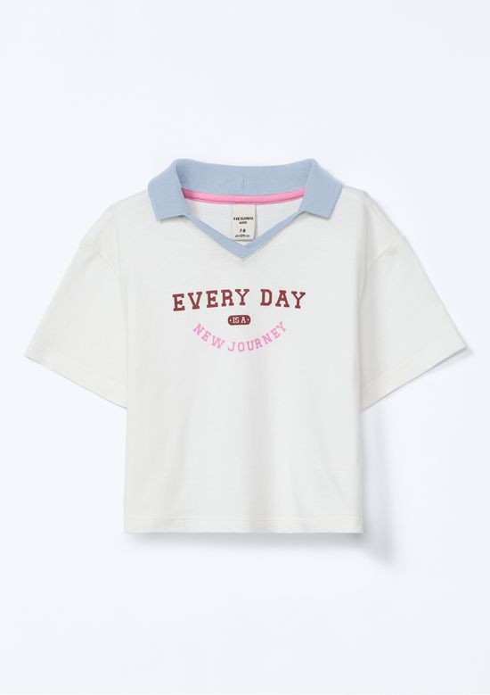 Foto do produto: Blusa Polo Infantil Menina Box Estampada - Off white