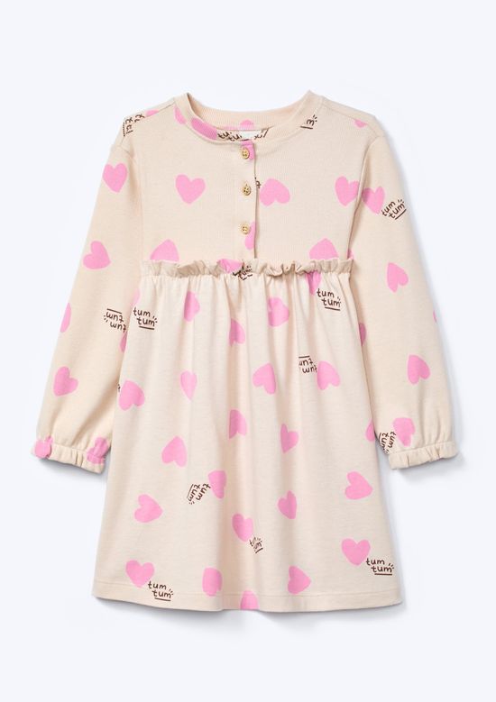 Foto do produto: Vestido Infantil Toddler Manga Longa Estampado - Bege