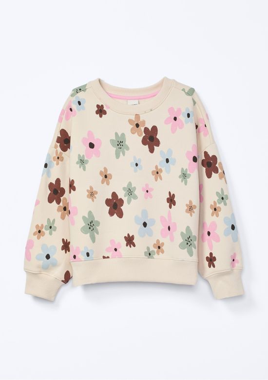 Foto do produto: Blusão de Moletom Infantil Menina Estampado - Bege