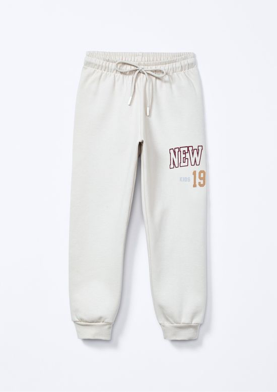 Foto do produto: Calça Infantil Menino Jogger em Moletom Peluciado - Bege