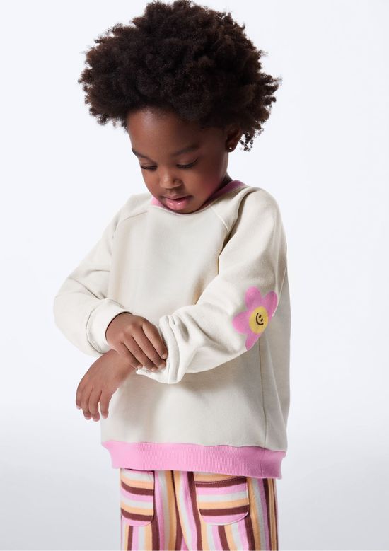Foto do produto: Blusão Infantil Menina de Moletom Peluciado - Off white