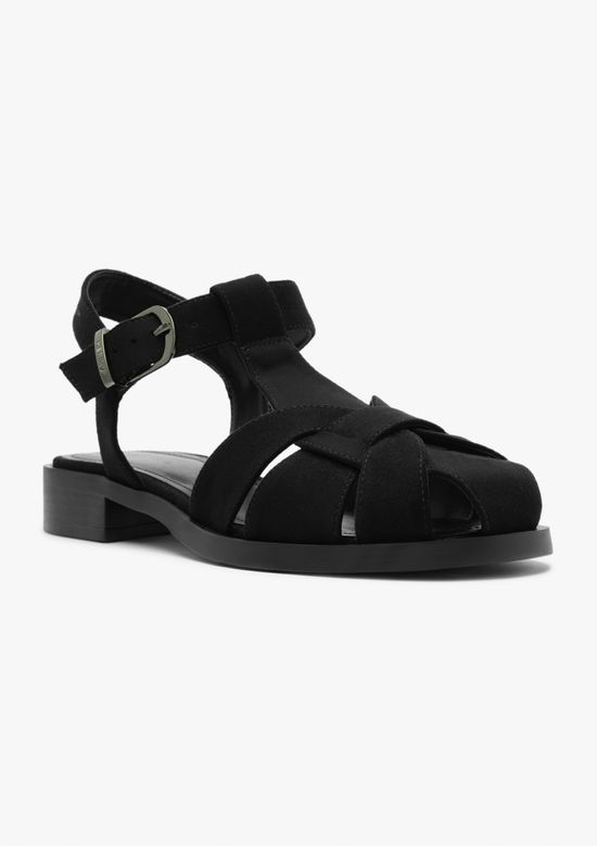 Foto do produto: Sandália Rasteira Tiras Entrelaçadas - Preto
