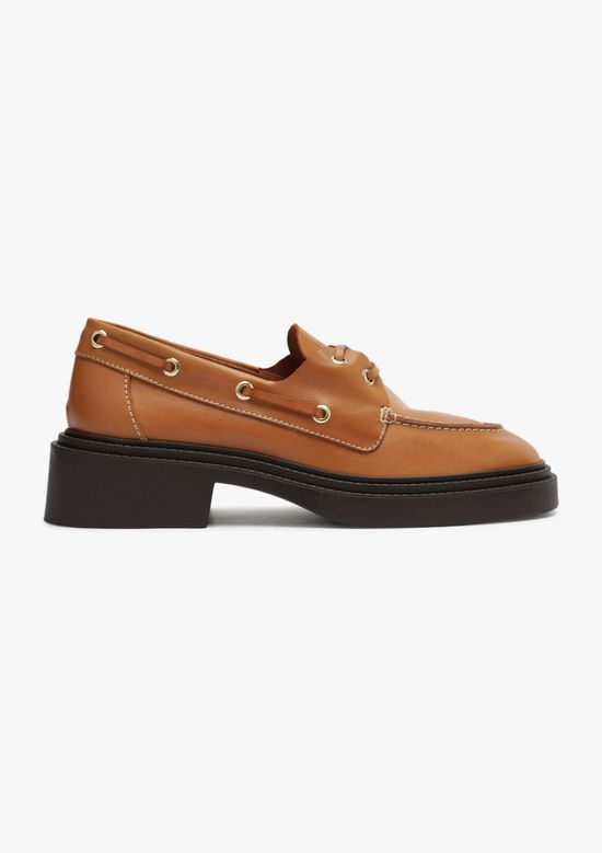 Foto do produto: Mocassim Feminino Salto Bloco Couro - Terracota