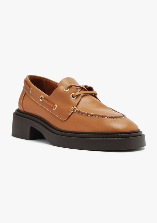 Foto do produto: Mocassim Feminino Salto Bloco Couro - Terracota