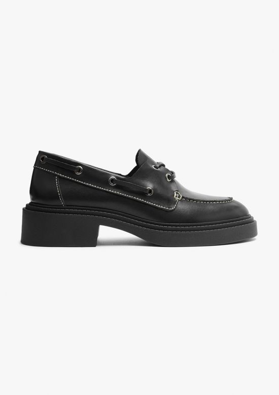 Foto do produto: Mocassim Feminino Salto Bloco Couro - Preto