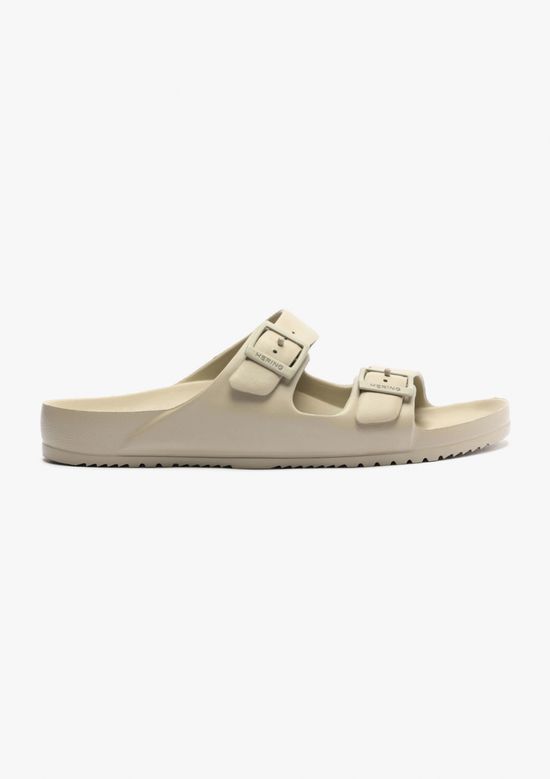 Foto do produto: Sandália Papete Masculina Tiras Fivelas - Creme