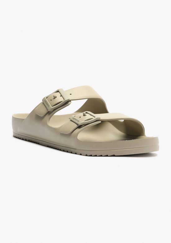 Foto do produto: Sandália Papete Masculina Tiras Fivelas - Creme