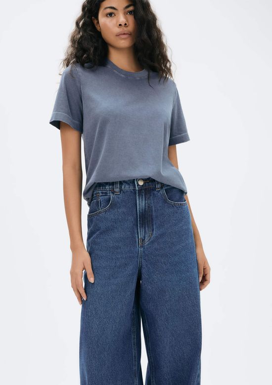Foto do produto: Calça Jeans Feminina Wide Leg Cintura Alta - Azul
