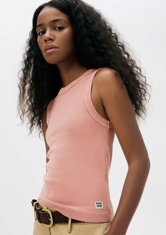 Foto do produto: Regata Feminina Em Ribana Estonada - Rosa