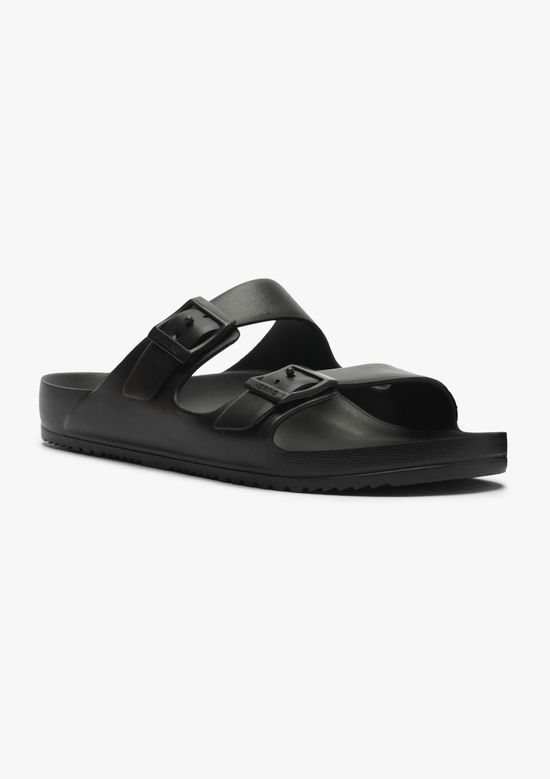 Foto do produto: Sandália Papete Masculina Tiras Fivelas - Preto