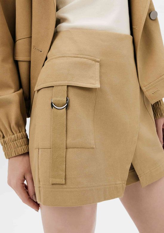 Foto do produto: Shorts Saia Curto Cargo - Caqui