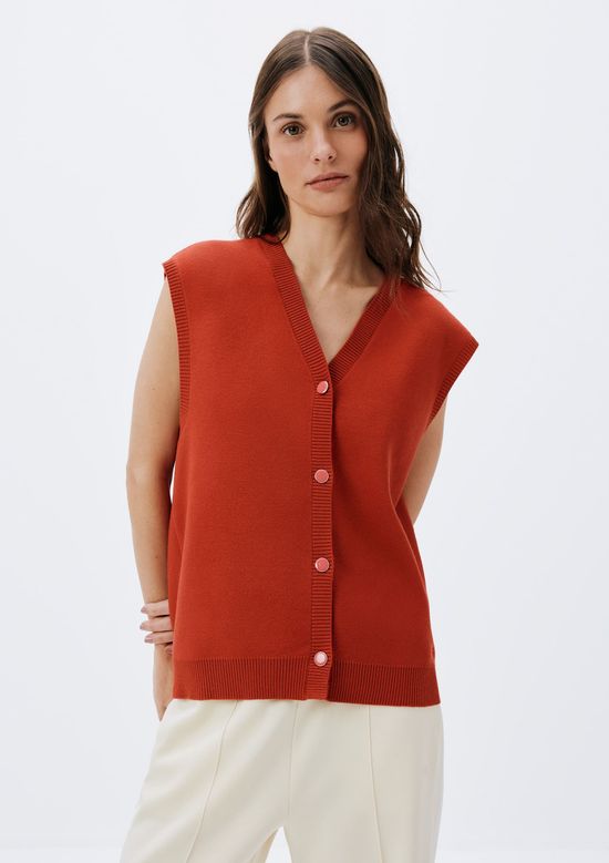 Foto do produto: Colete Feminino Decote V Em Tricô - Vermelho