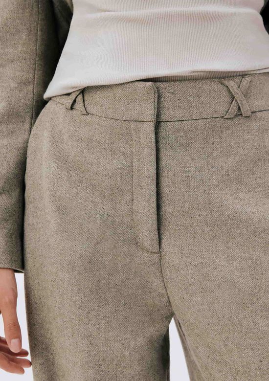 Foto do produto: Calça Feminina Reta Em Alfaiataria Com Lã - Cinza