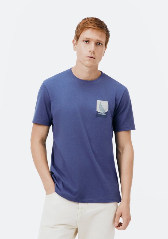 Foto do produto: Camiseta Masculina Manga Curta Com Estampa - Azul