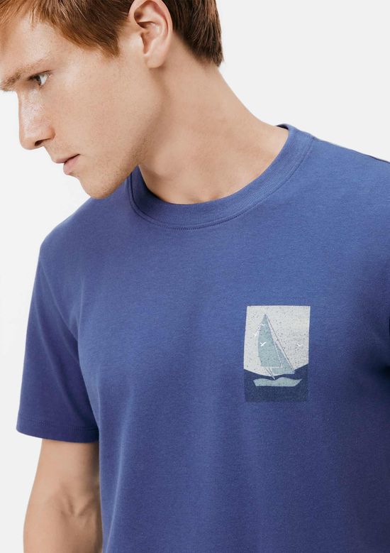 Foto do produto: Camiseta Masculina Manga Curta Com Estampa - Azul