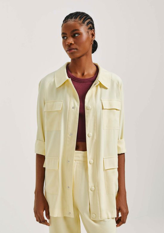 Foto do produto: Casaco Parka Feminino Em Viscose - Amarelo