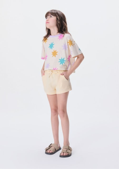 Foto do produto: Blusa Cropped Infantil Menina Em Malha - Creme
