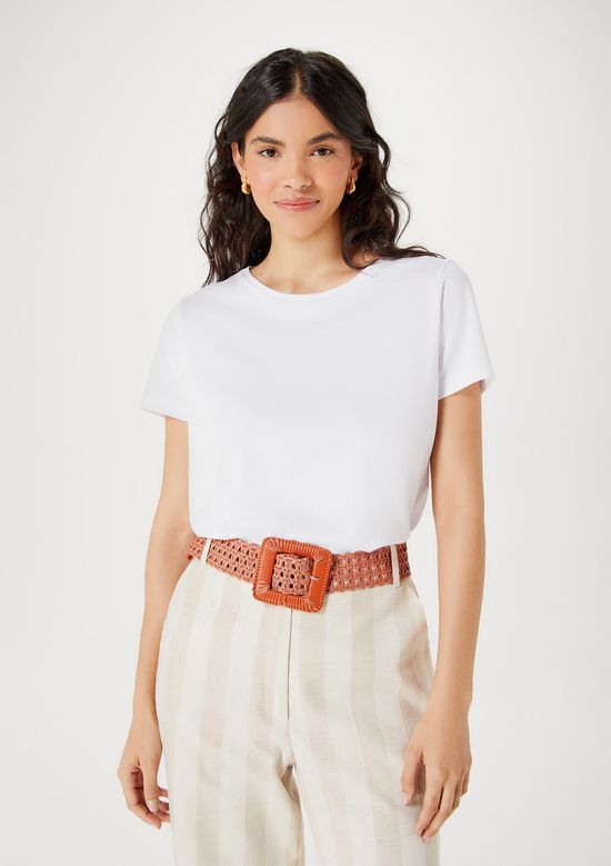 Foto do produto: Camiseta Básica Feminina Manga Curta Pima - Branco