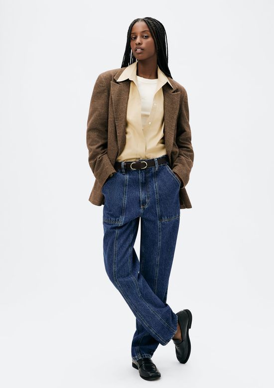 Foto do produto: Calça Jeans Feminina Reta Cintura Alta - Azul