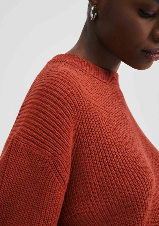 Foto do produto: Blusão Feminino Em Tricô de Algodão - Terracota