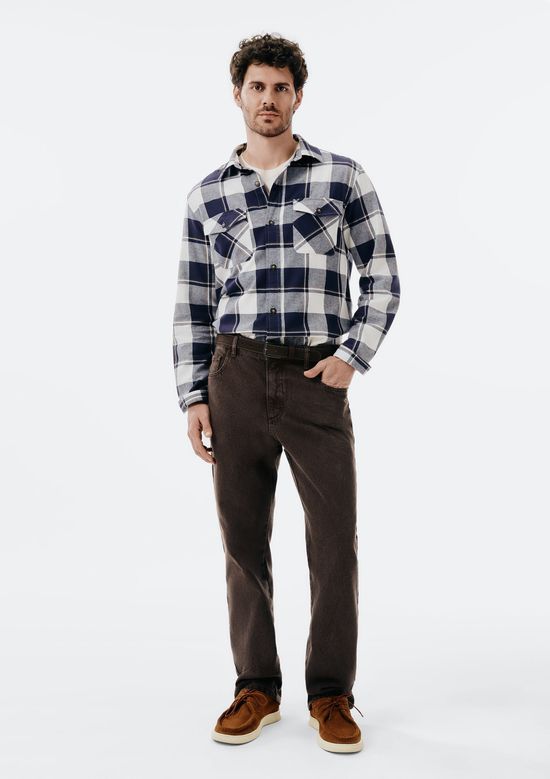 Foto do produto: Camisa Masculina Comfort Xadrez Flanelada - Azul