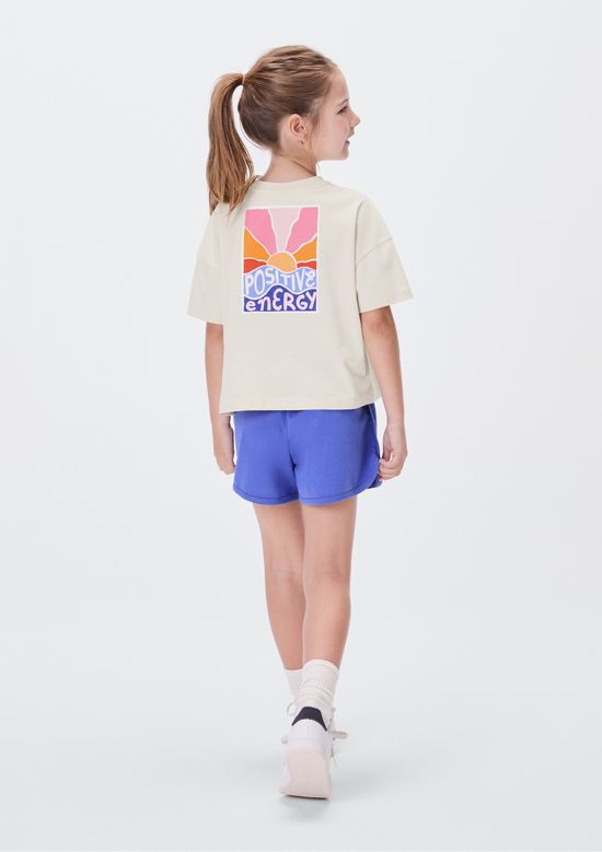 Foto do produto: Conjunto Curto Em Moletom Infantil Menina Com Estampa - Azul