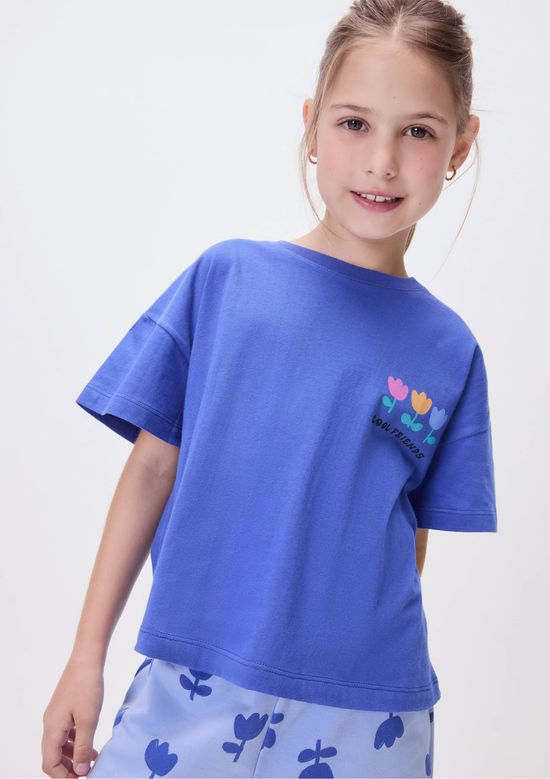Foto do produto: Conjunto Infantil Menina Curto Estampado - Azul