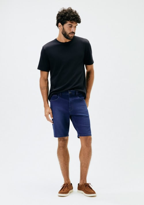 Foto do produto: Bermuda Jeans Masculina Reta Soft Touch - Azul