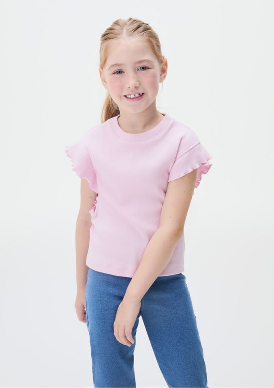 Foto do produto: Blusa Infantil Menina Em Ribana - Rosa