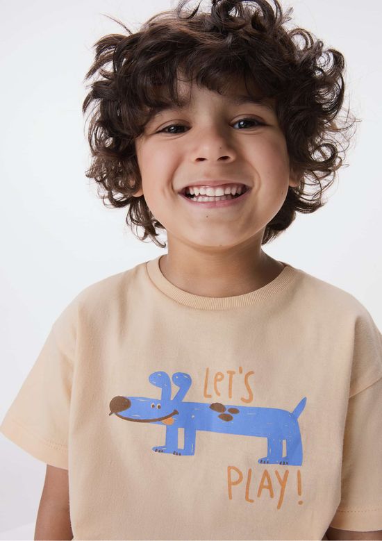 Foto do produto: Conjunto Curto Infantil Menino Com Estampa - Marrom