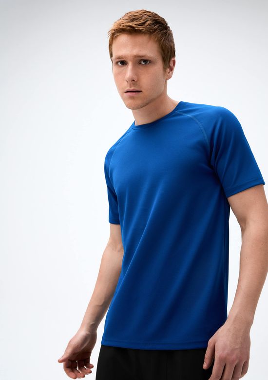 Foto do produto: Camiseta Esportiva Masculina Manga Curta Raglan - Azul