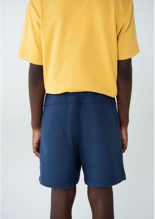 Shorts Infantil Menino Em Moletom Com Estampa - Azul Escuro