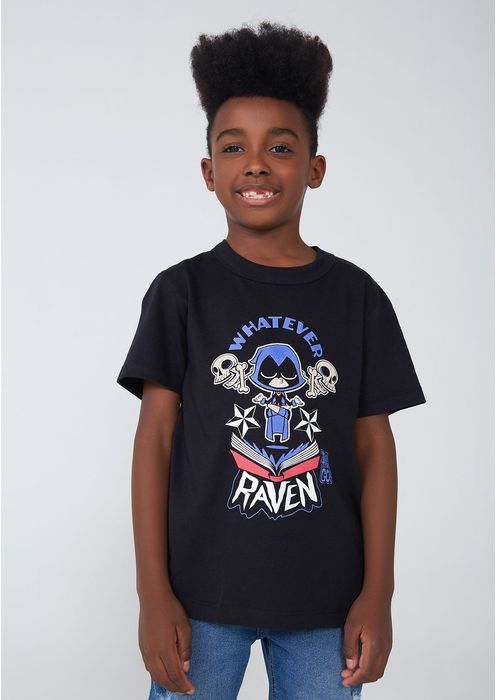 Camiseta Infantil Teen Titans Go Unissex - Preto