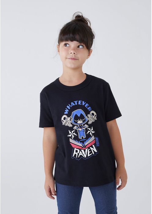 Camiseta Infantil Teen Titans Go Unissex - Preto
