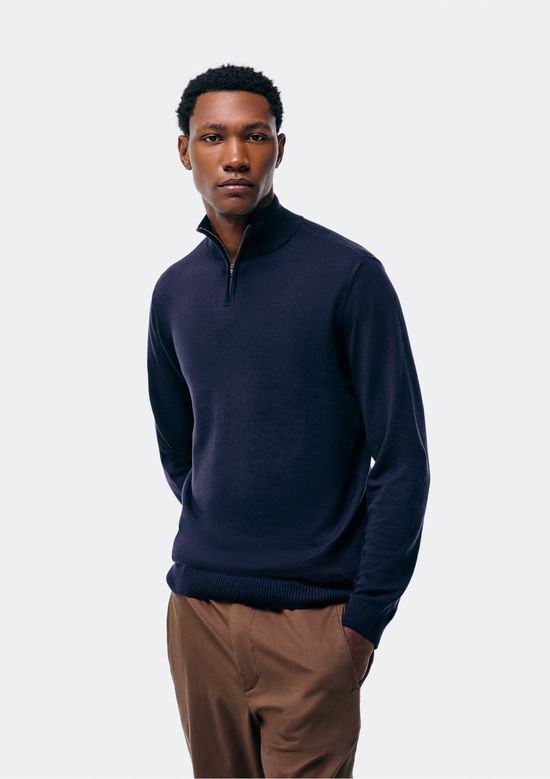 Foto do produto: Suéter Masculino Gola Alta Em Tricô - Azul