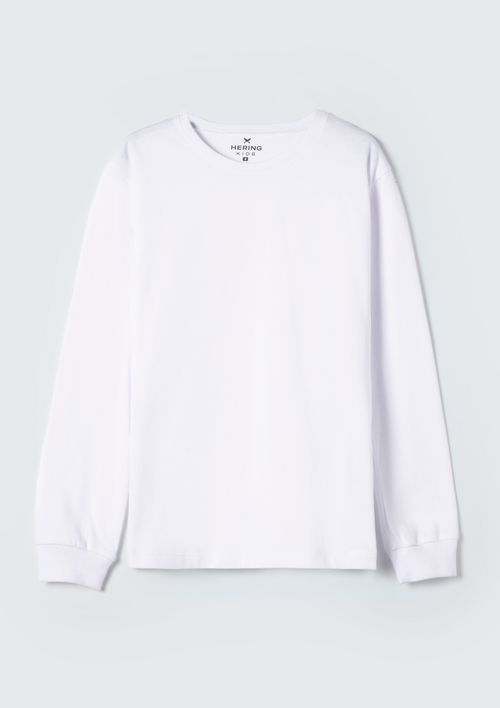 Camiseta Básica Infantil Menino Manga Longa - Branco