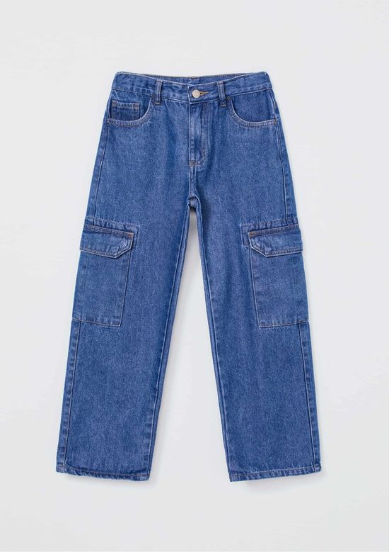 Foto do produto: Calça Jeans Cargo Infantil Menino - Azul