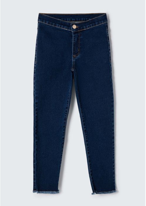 Calça Jeans Infantil Menina Jegging Com Elastano - Azul Escuro